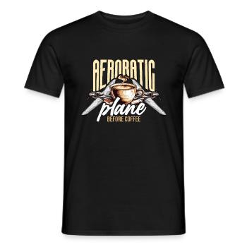Aerobatic Pilot Before Aeroplane Coffee Lover - Männer T-Shirt - Schwarz - Vorne - AI Model Male 178 light (178cm)
