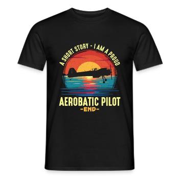 Pilote de voltige Une histoire courte Je suis pilote de planeur - T-shirt homme - noir - Devant - AI Model Male 178 light (178cm)