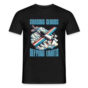 Pilote de voltige à la poursuite des nuages défiant le modèle pilote - T-shirt homme - noir - Devant - AI Model Male 178 light (178cm)