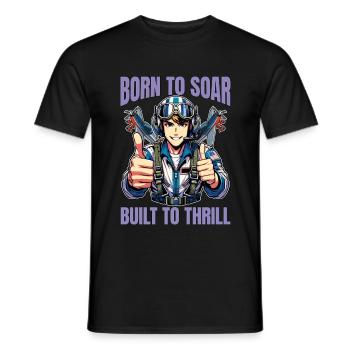 Aerobatic Pilot Born To Soar Aerobatic Maneuvers - Men's T-Shirt - black - Front - AI Model Male 178 light (178cm)