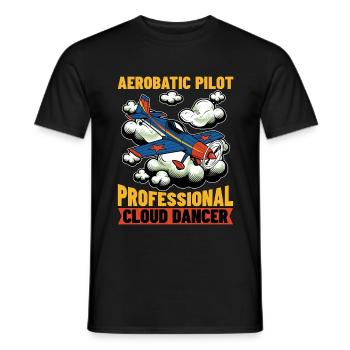Aerobatic Pilot Professional Cloud Dancer Aviation - Männer T-Shirt - Schwarz - Vorne - AI Model Male 178 light (178cm)