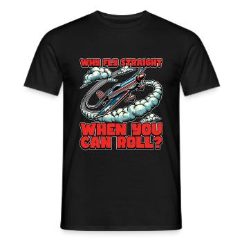 Pilote de voltige Pourquoi voler droit quand on est pilote de planeur - T-shirt homme - noir - Devant - AI Model Male 178 light (178cm)