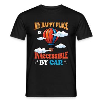 Hot Air Ballooning My Happy Place Balloon Aircraft - Männer T-Shirt - Schwarz - Vorne - AI Model Male 178 light (178cm)