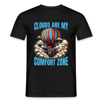 Hot Air Ballooning Clouds Are My Comfort Aviation - Männer T-Shirt - Schwarz - Vorne - AI Model Male 178 light (178cm)