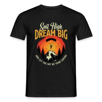 Parapente Voile haut Rêver grand aime le parachutisme - T-shirt homme - noir - Devant - AI Model Male 178 light (178cm)
