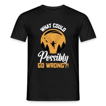 Parapente : qu’est-ce qui pourrait mal tourner : parachutiste - T-shirt homme - noir - Devant - AI Model Male 178 light (178cm)