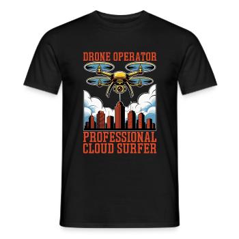 Drone Operator Professional Cloud Drone Flying - Men's T-Shirt - black - Front - AI Model Male 178 light (178cm)