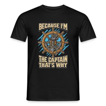 Naviguer parce que je suis le capitaine du voilier - T-shirt homme - noir - Devant - AI Model Male 178 light (178cm)