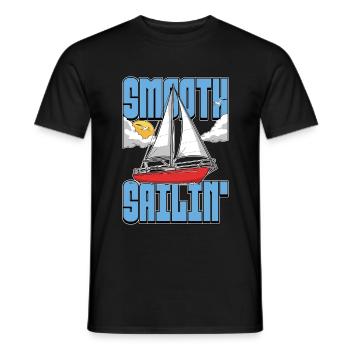 Sailing Smooth Sailin' Loves Sailing Ship Boating - Men's T-Shirt - black - Front - AI Model Male 178 light (178cm)