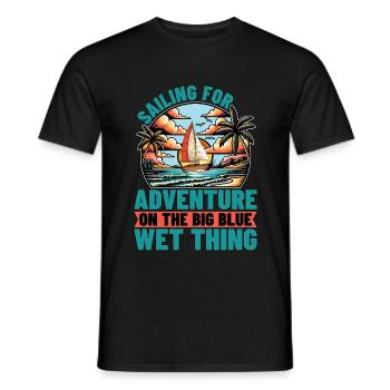 Naviguer pour l’aventure sur le grand voilier - T-shirt homme - noir - Devant - AI Model Male 178 light (178cm)