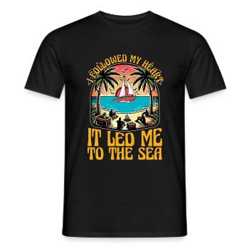 Sailing I Followed My Heart It Led Me To Boating - Men's T-Shirt - black - Front - AI Model Male 178 light (178cm)