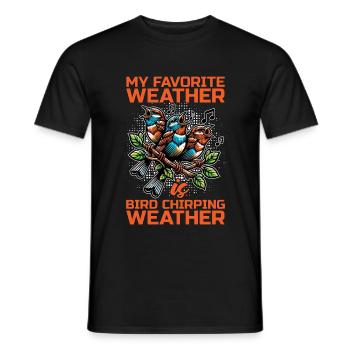 Ornithologie Mon temps préféré est l’observation des oiseaux - T-shirt homme - noir - Devant - AI Model Male 178 light (178cm)