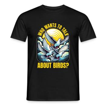 Ornithologie qui veut parler de l’observation des oiseaux - T-shirt homme - noir - Devant - AI Model Male 178 light (178cm)