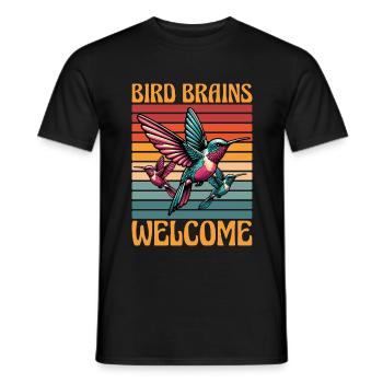 Ornithologie Cerveau d’oiseau Bienvenue Amateur d’observation des oiseaux - T-shirt homme - noir - Devant - AI Model Male 178 light (178cm)