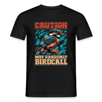 Ornithologie Attention Peut Observation aléatoire des oiseaux - T-shirt homme - noir - Devant - AI Model Male 178 light (178cm)