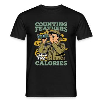 Ornithology Counting Feathers Not Calories Birding - Männer T-Shirt - Schwarz - Vorne - AI Model Male 178 light (178cm)