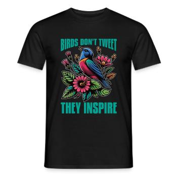 Les oiseaux de l’ornithologie ne tweetent pas, ils inspirent l’observation des oiseaux - T-shirt homme - noir - Devant - AI Model Male 178 light (178cm)