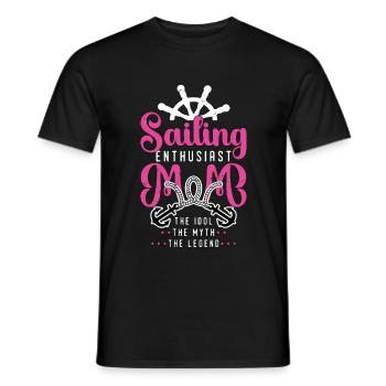 Maman passionnée de voile, l’idole adore la navigation de plaisance - T-shirt homme - noir - Devant - AI Model Male 178 light (178cm)