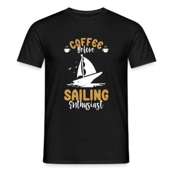 Sailing Coffee Boating Enthusiast Coffee Lover - Men's T-Shirt - black - Front - AI Model Male 178 light (178cm)