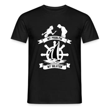Sailing My Problem My Pictogram Dad Mom Fisherman - Männer T-Shirt - Schwarz - Vorne - AI Model Male 178 light (178cm)
