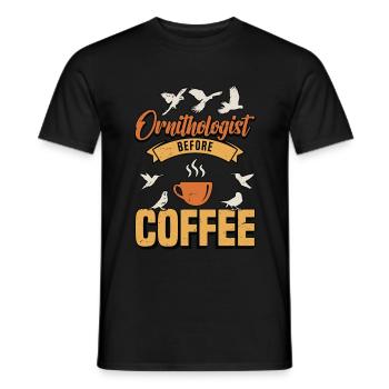 Ornithologue avant l’observation des oiseaux du café Amateur de café - T-shirt homme - noir - Devant - AI Model Male 178 light (178cm)