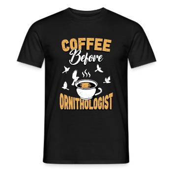 Café ornithologue avant l’observation des oiseaux Amateur de café - T-shirt homme - noir - Devant - AI Model Male 178 light (178cm)
