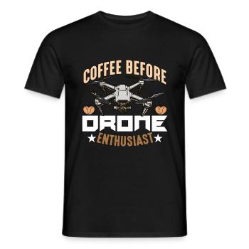 Drone Enthusiast Coffee Quadcopter Coffee Lover - Men's T-Shirt - black - Front - AI Model Male 178 light (178cm)