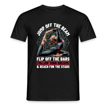 Acro Dance Jump Off The Beam Flip Off Acrobatics - Men's T-Shirt - black - Front - AI Model Male 178 light (178cm)