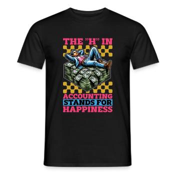 Comptabilité Le H de la comptabilité Stands Tableur - T-shirt homme - noir - Devant - AI Model Male 178 light (178cm)