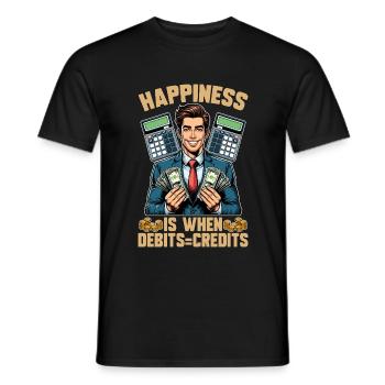 Accounting Happiness Is When Debits Spreadsheet - Männer T-Shirt - Schwarz - Vorne - AI Model Male 178 light (178cm)