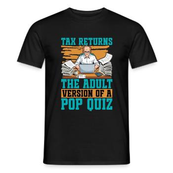 Comptabilité Déclarations d’impôts La version adulte Finance - T-shirt homme - noir - Devant - AI Model Male 178 light (178cm)