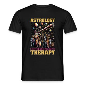Astrology Because It's Cheaper Fortune Telling - Männer T-Shirt - Schwarz - Vorne - AI Model Male 178 light (178cm)