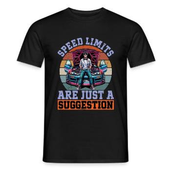 Les limites de vitesse des courses automobiles ne sont qu’un pilote de course - T-shirt homme - noir - Devant - AI Model Male 178 light (178cm)