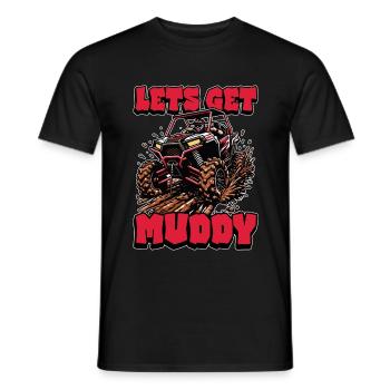 Mud Racing Lets Get Muddy Mud Bogging Enthusiast - Men's T-Shirt - black - Front - AI Model Male 178 light (178cm)