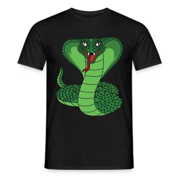 Cobra Schlange Reptil Tierliebhaber Geschenkidee - Männer T-Shirt - Schwarz - Vorne - AI Model Male 178 light (178cm)