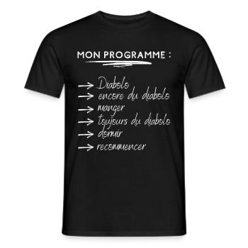 Cadeau humour diabolo cirque passion drôle - T-shirt homme - noir - Devant - AI Model Male 178 light (178cm)