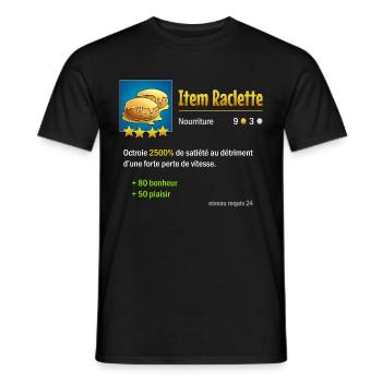 item raclette - T-shirt homme - noir - Devant - AI Model Male 178 light (178cm)