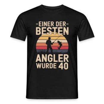 Einer der besten Angler wurde 40 Geburtstag Shirt - Männer T-Shirt - Schwarz - Vorne - AI Model Male 178 light (178cm)
