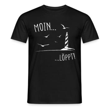 Moin Digga Löppt Norddeutschland Friese Spruch - Männer T-Shirt - Schwarz - Vorne - AI Model Male 178 light (178cm)