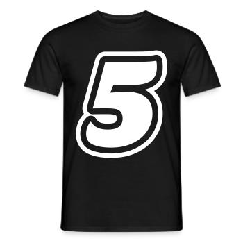 5 Number symbol - Men's T-Shirt - black - Front - AI Model Male 178 light (178cm)