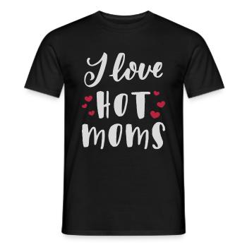 I love hot moms - Men's T-Shirt - black - Front - AI Model Male 178 light (178cm)