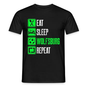 Repeat Wolfsburg - Men's T-Shirt - black - Front - AI Model Male 178 light (178cm)