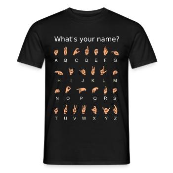 Sign language ASL American Sign Language - Men's T-Shirt - black - Front - AI Model Male 178 light (178cm)