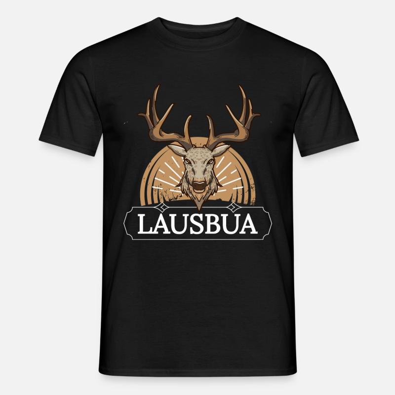 Lausbua Hirsch Lederhosen - Männer T-Shirt - undefined