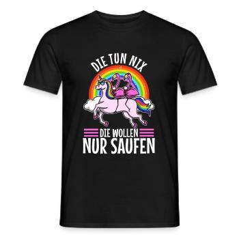 Die tun nix die wollen nur saufen - Männer T-Shirt - Schwarz - Vorne - AI Model Male 178 light (178cm)