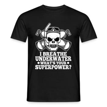 Ibreathe underwater what's your superpower - Männer T-Shirt - Schwarz - Vorne - AI Model Male 178 light (178cm)