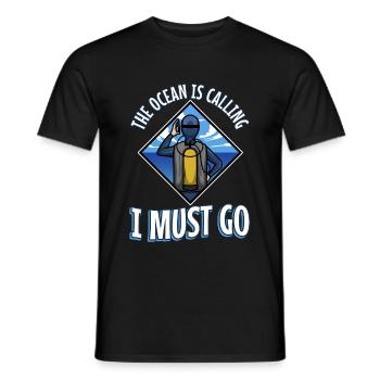 L’océan appelle et je dois y aller, plongée sous-marine - T-shirt homme - noir - Devant - AI Model Male 178 light (178cm)