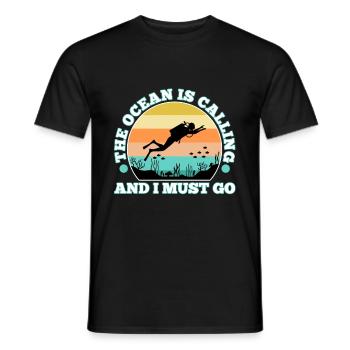 L’océan m’appelle et je dois y aller - T-shirt homme - noir - Devant - AI Model Male 178 light (178cm)