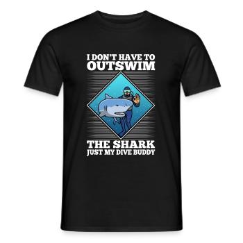 I don't have to outswim the shark, just my dive bu - Männer T-Shirt - Schwarz - Vorne - AI Model Male 178 light (178cm)
