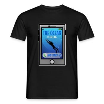 L’océan m’appelle et je dois y aller - T-shirt homme - noir - Devant - AI Model Male 178 light (178cm)
